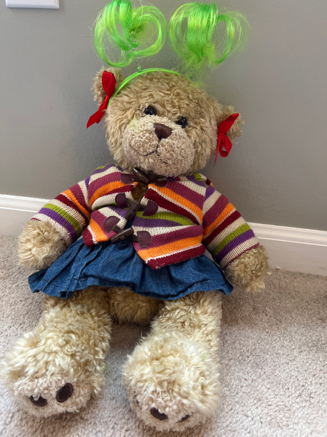 BUILD A BEAR BROWN BEAR/SWEATER/DENIM