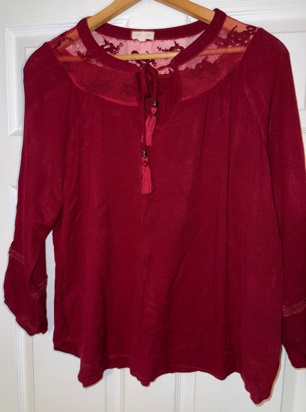 Mason & Belle l/s Burgundy Shirt - size Women XL (14)