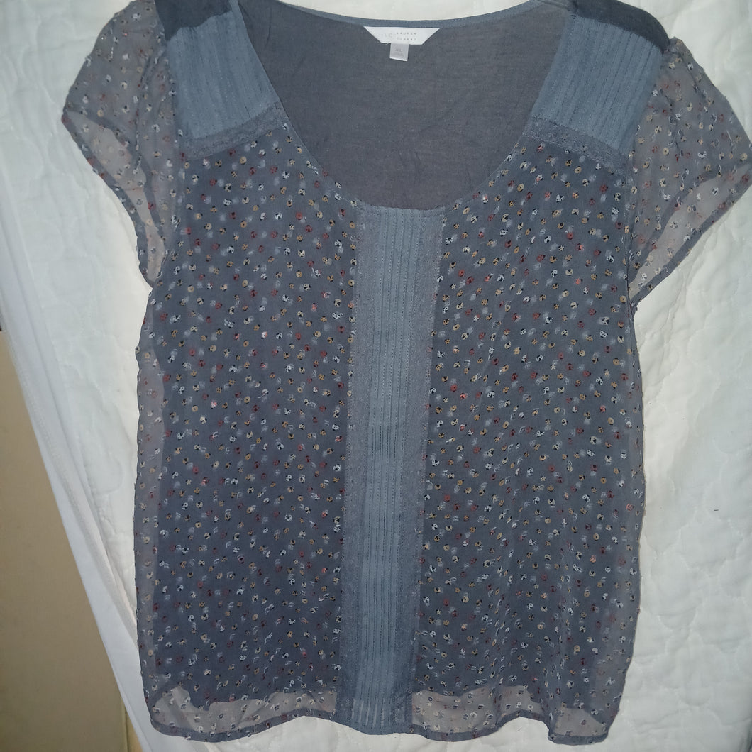 GRAY LADYBUG TOP - size Women XL (14)