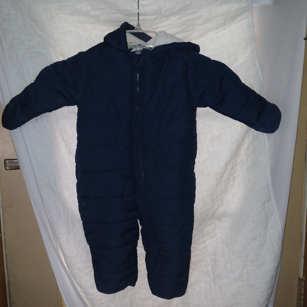 CHILDREN'S PLACE BLUE HOODED SNOWSUIT - size 9-12 Months