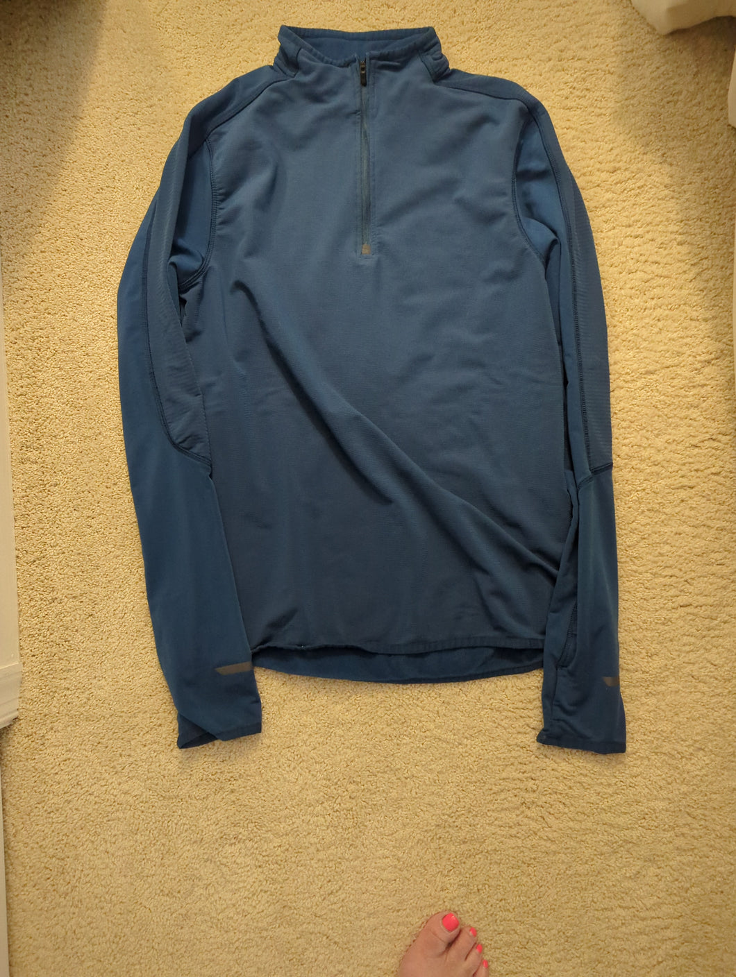 Champion 3/4 zip blue fleece - size Mens M