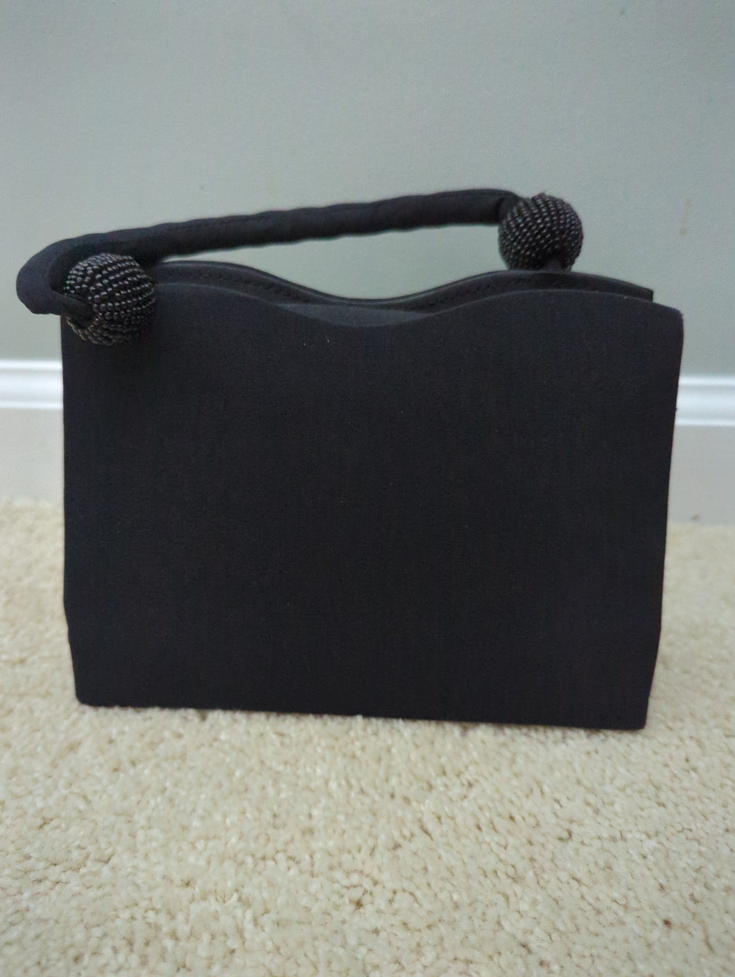 Evening purse Black matte fabric