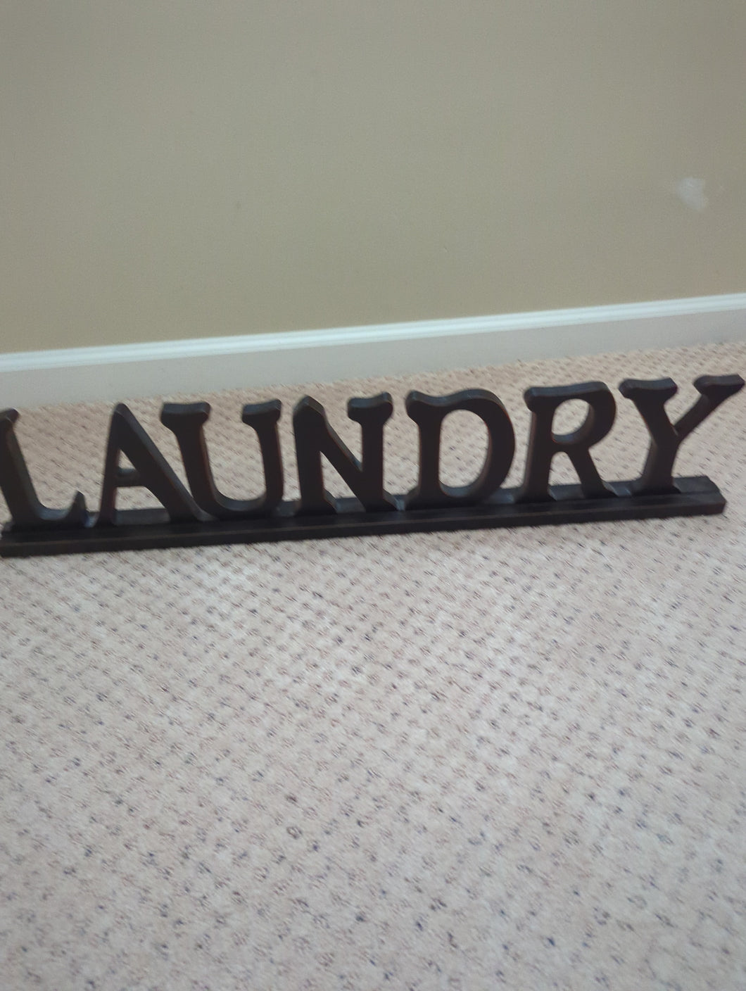Wooden stand up Laundry sign black