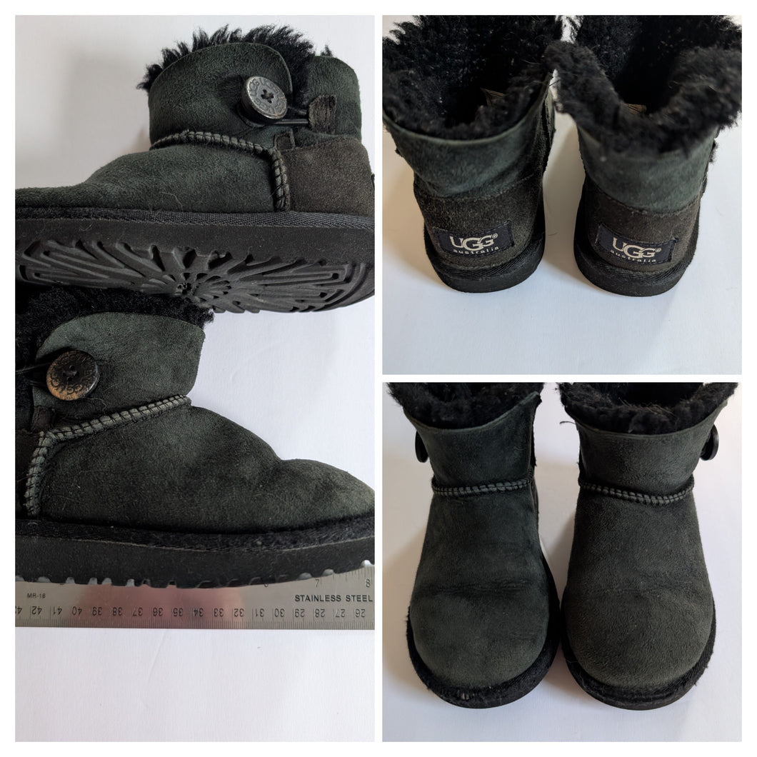 UGG black Button side normal wear - size Shoes-youth   11