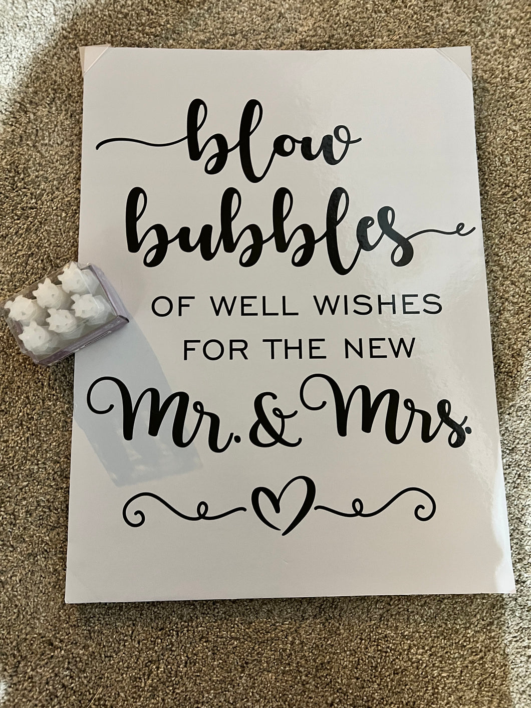 Wedding sign 2' x 1 1/2'