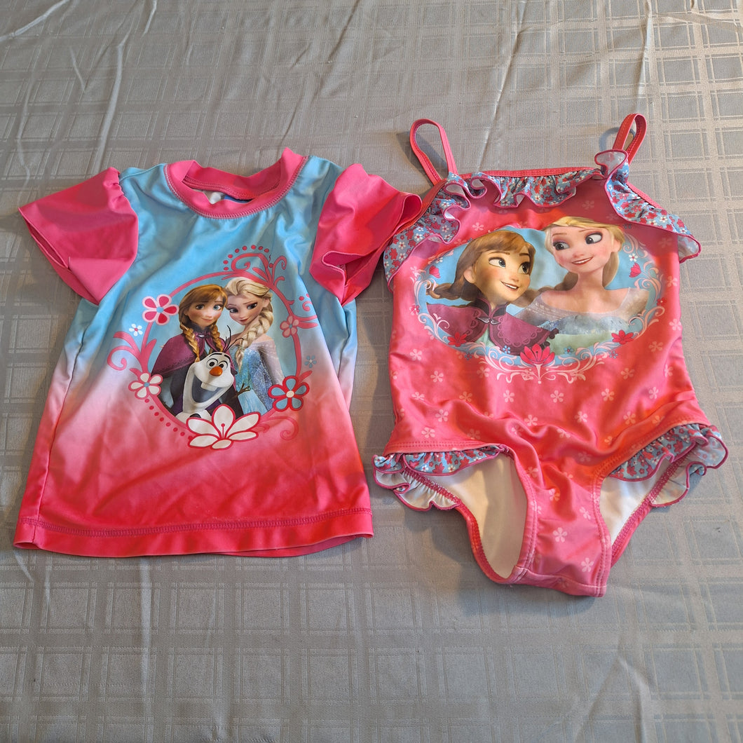 DISNEY FROZEN SWIMSET BATHING SUIT/SHIRT - size 5T/5