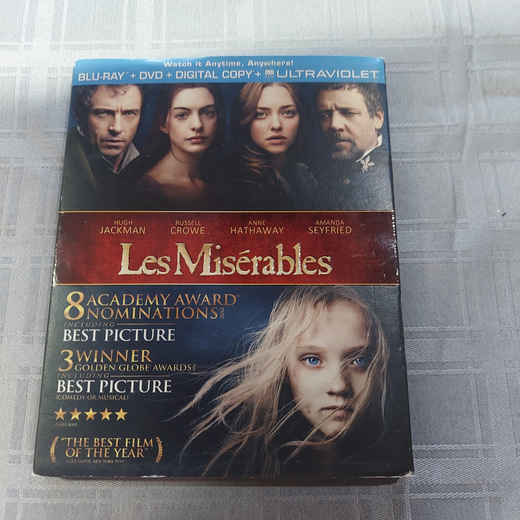 LES MISERABLES BLU RAY AND DVD