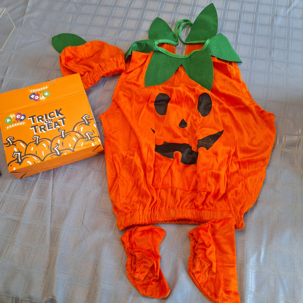 HALLOWEEN PUMPKIN NEW BOX OPENED NEVER WORN - size 4T/4