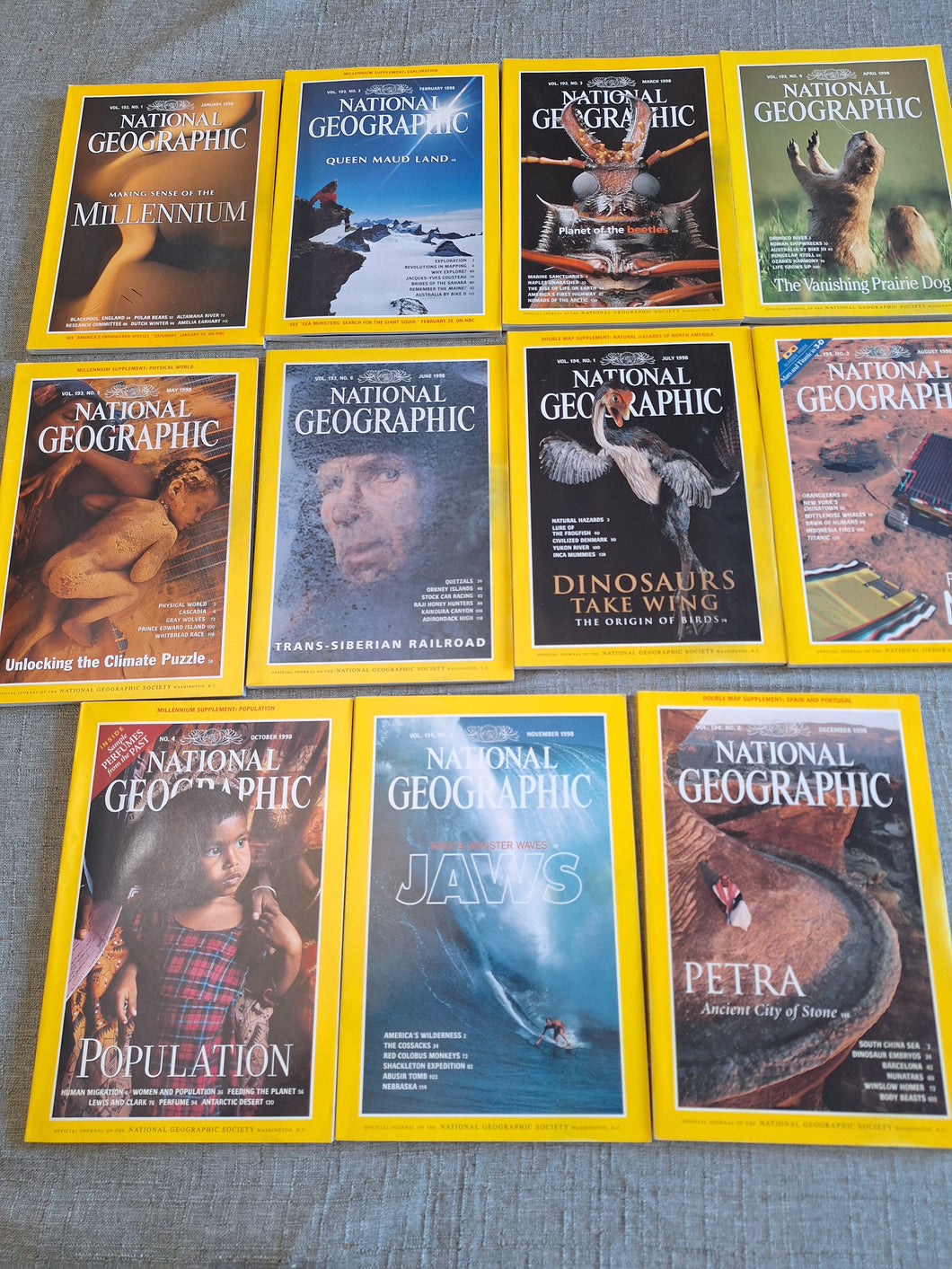 11 NATIONAL GEOGRAPHIC MAGAZINES 1998 SET#17