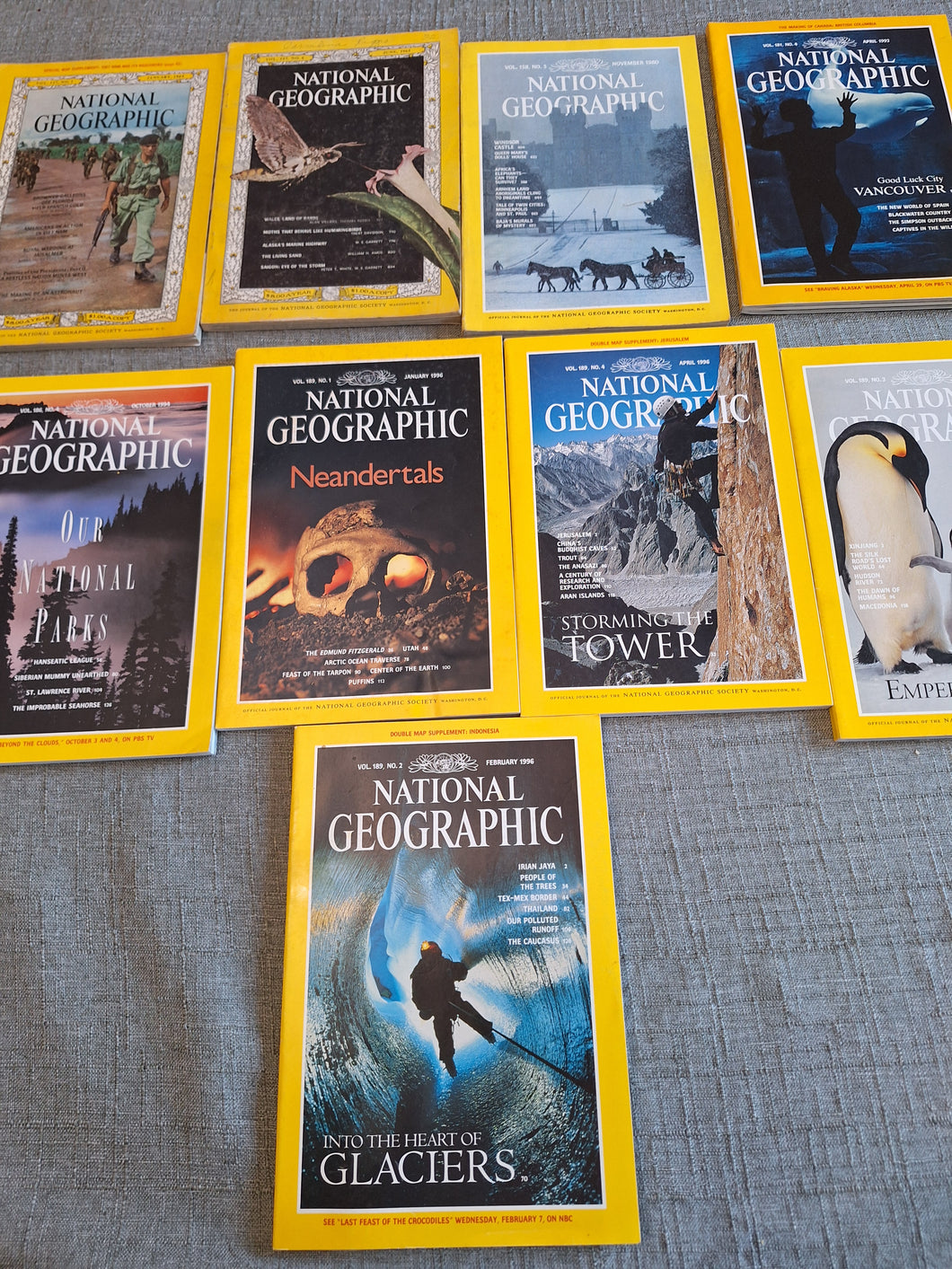 9 NATIONAL GEOGRAPHIC MAGAZINES 65,80,92,94,96