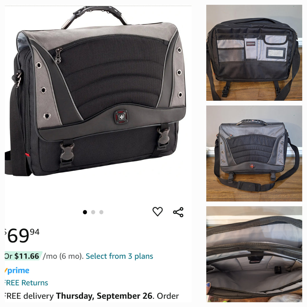 SWISS GEAR MESSENGER BAG MANY POCKETS HARDLY