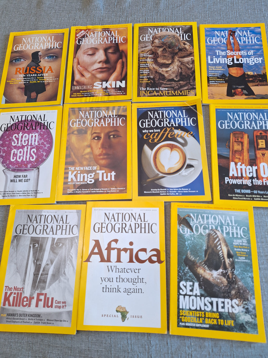 11 NATIONAL GEOGRAPHIC MAGAZINES 2001,02,05