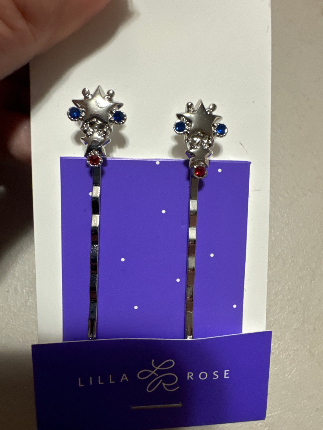Set of 2 patriotic Lilla rose bobby-pins