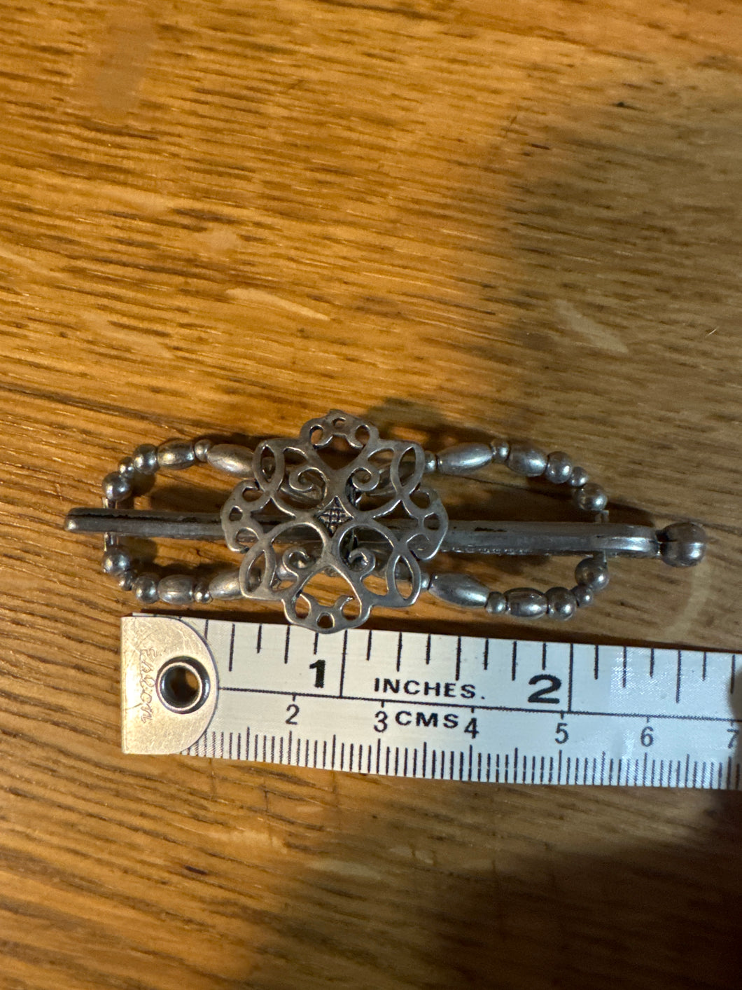 Lilla Rose silver hair Clip w/ scroll design