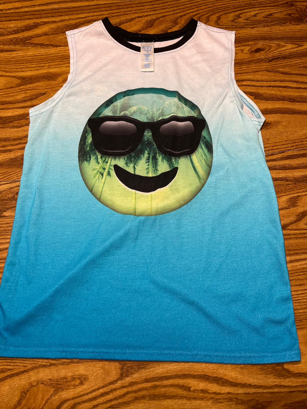 Childrens Place Tank Top Emoji on front - size Kids/Teen 16
