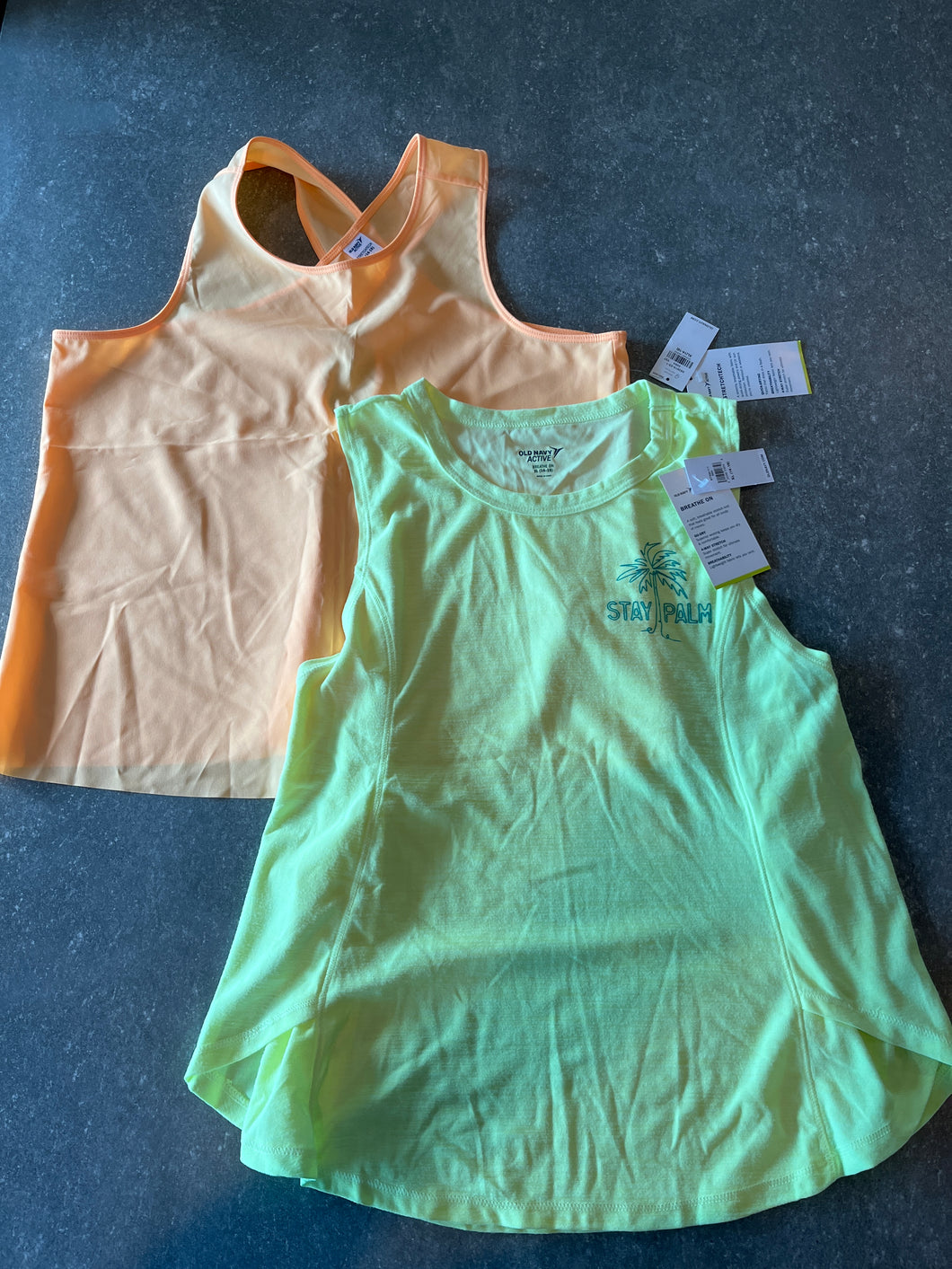 New Old Navy tanks (2) NWT orange, yellow - size Kids 14