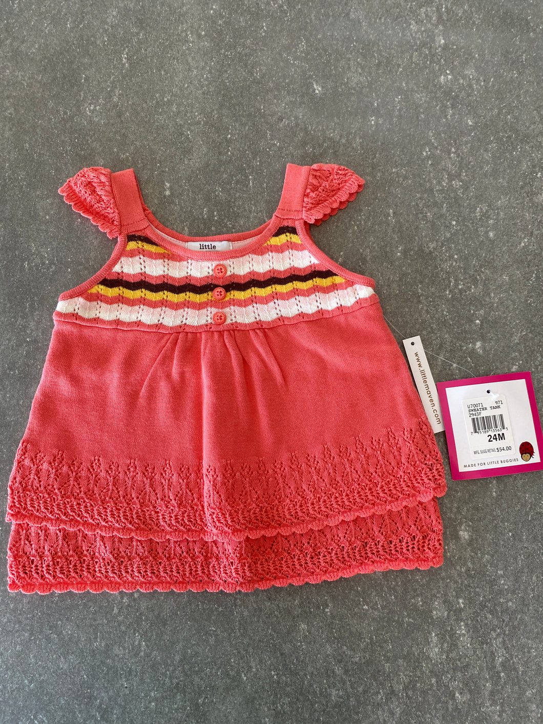 NWT Little Maven tank New -coral ret.$54 - size 24 Months