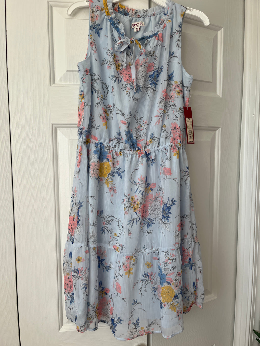 New blue flower dress NWT sleeveless Merona - size Women XS (0-2)