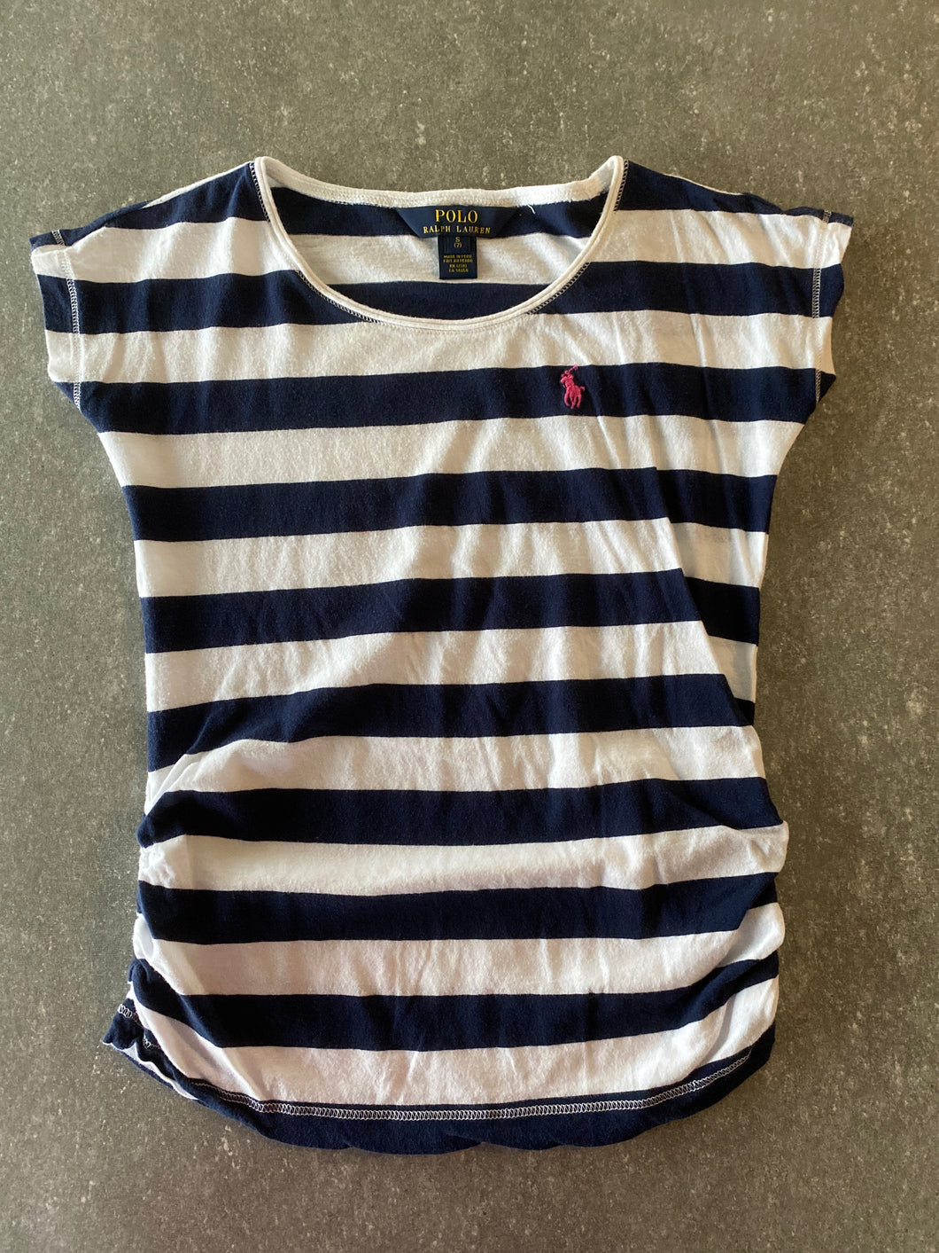 Polo Ralph Lauren shirt Navy white stripe - size Kids 7