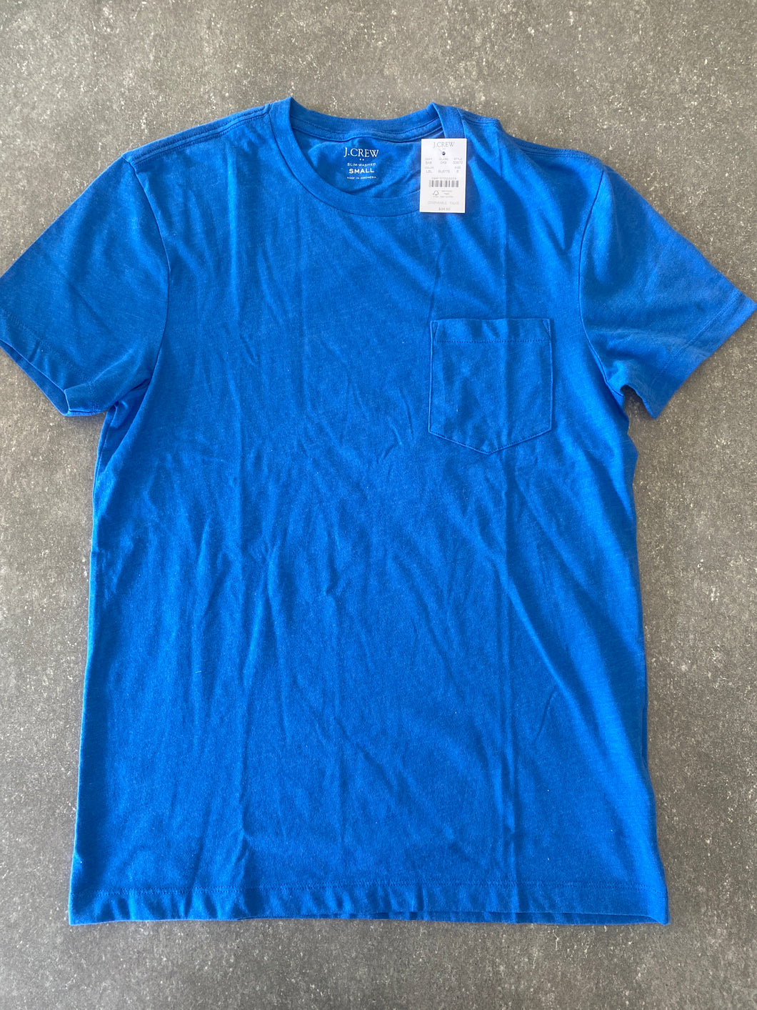 NEW J. Crew t-shirt blue NWT pocket - size Mens S