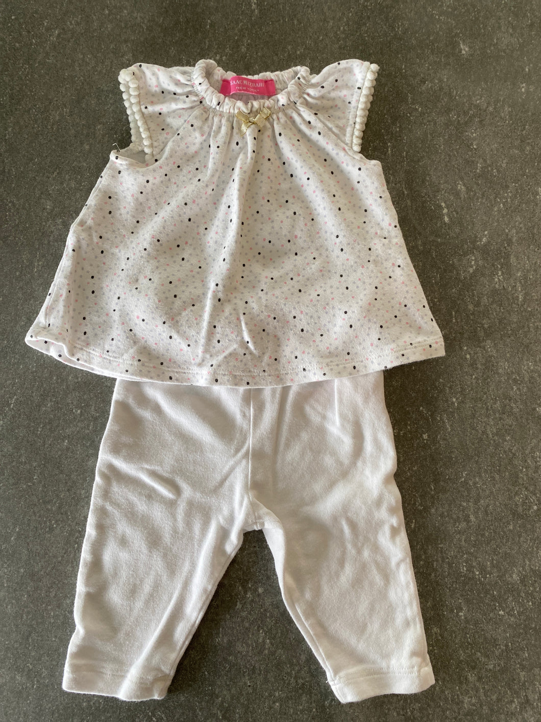 2-pc white polka dot set Isaac Mizrahi (designer) - size 3-6 Months