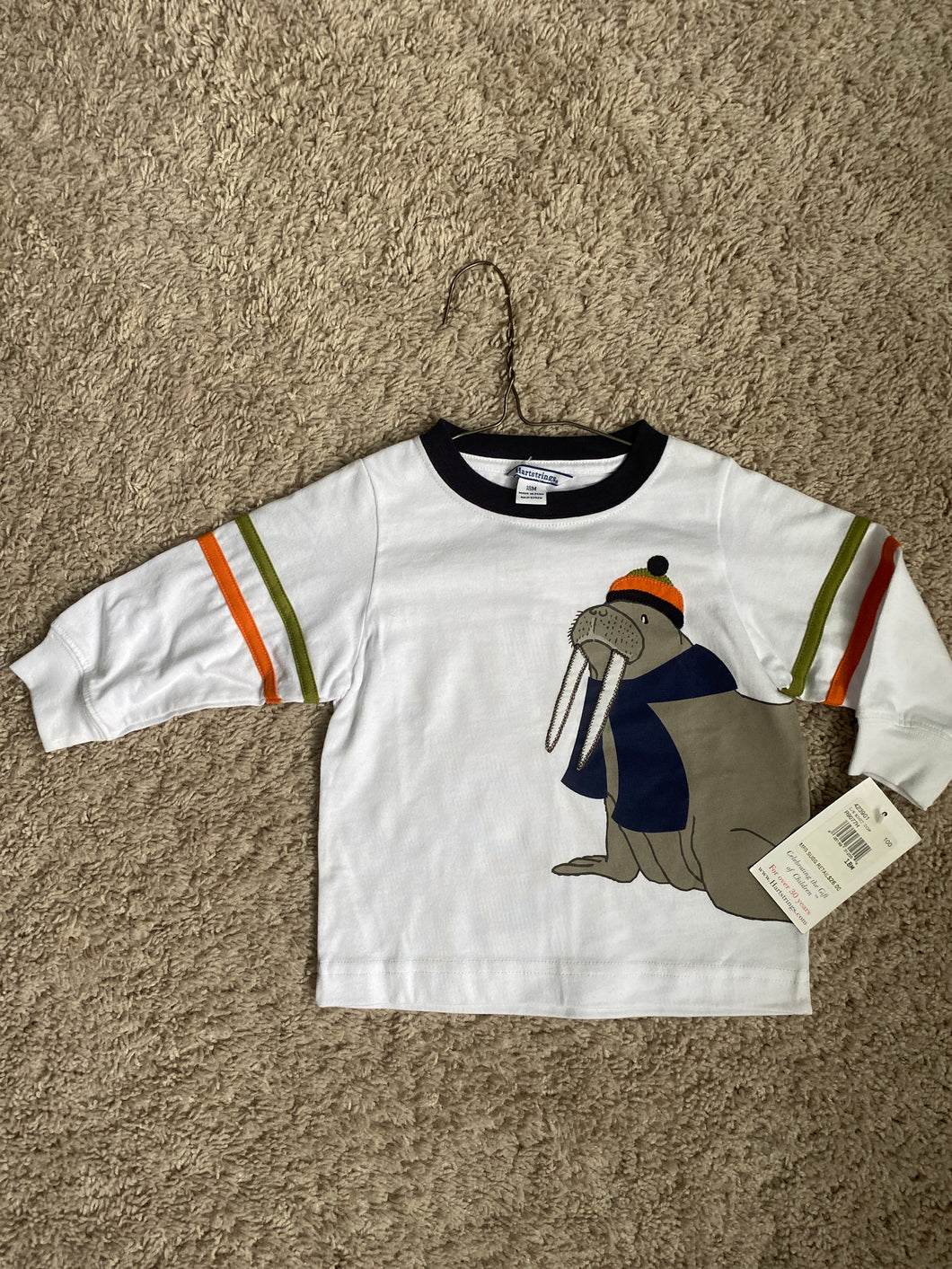 NWT wht walrus LS shirt New Hartstrings ret. $26 - size 18 Months