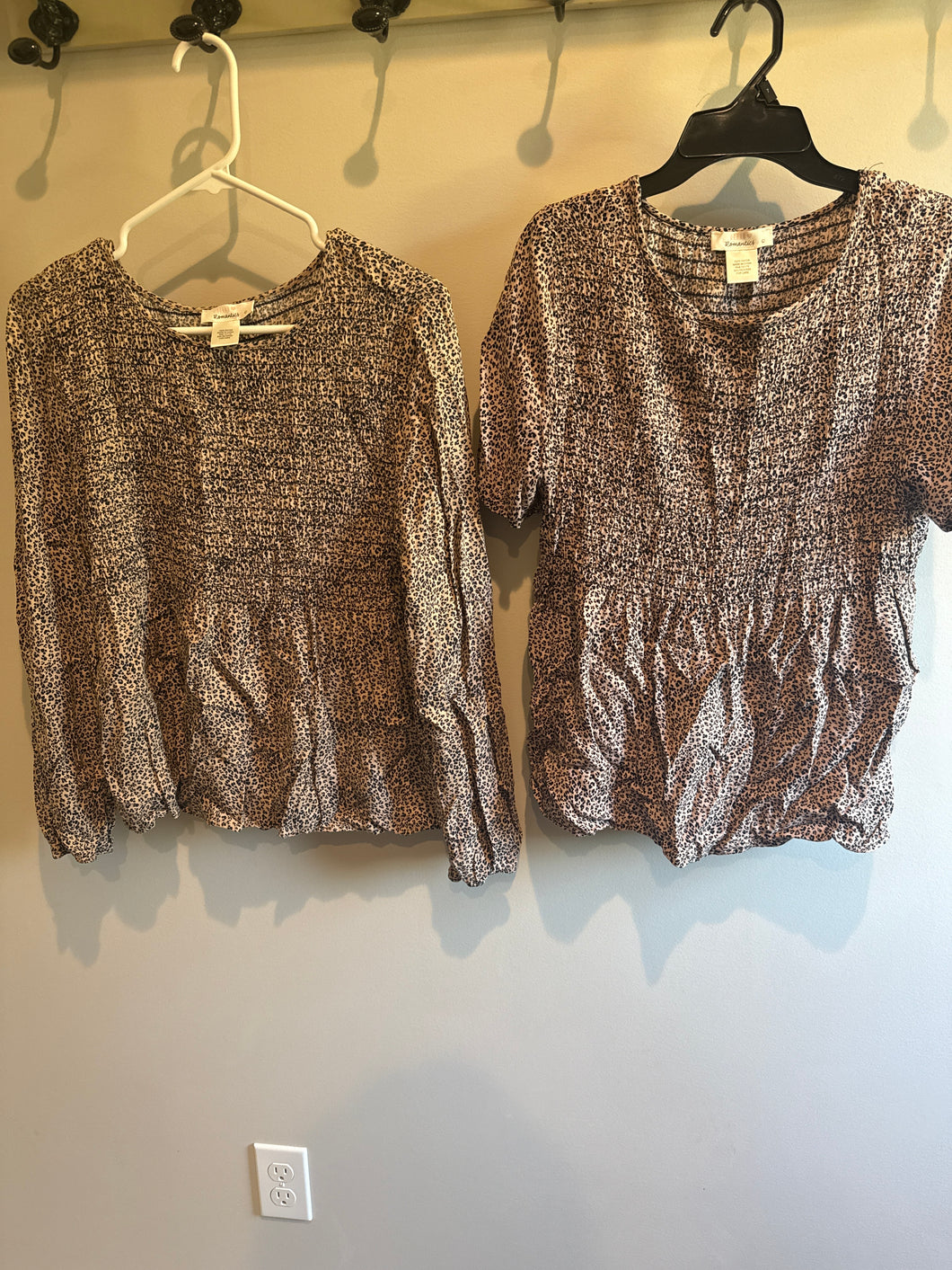 Set of 2 leopard tees Babydoll tees - size Women L (12)