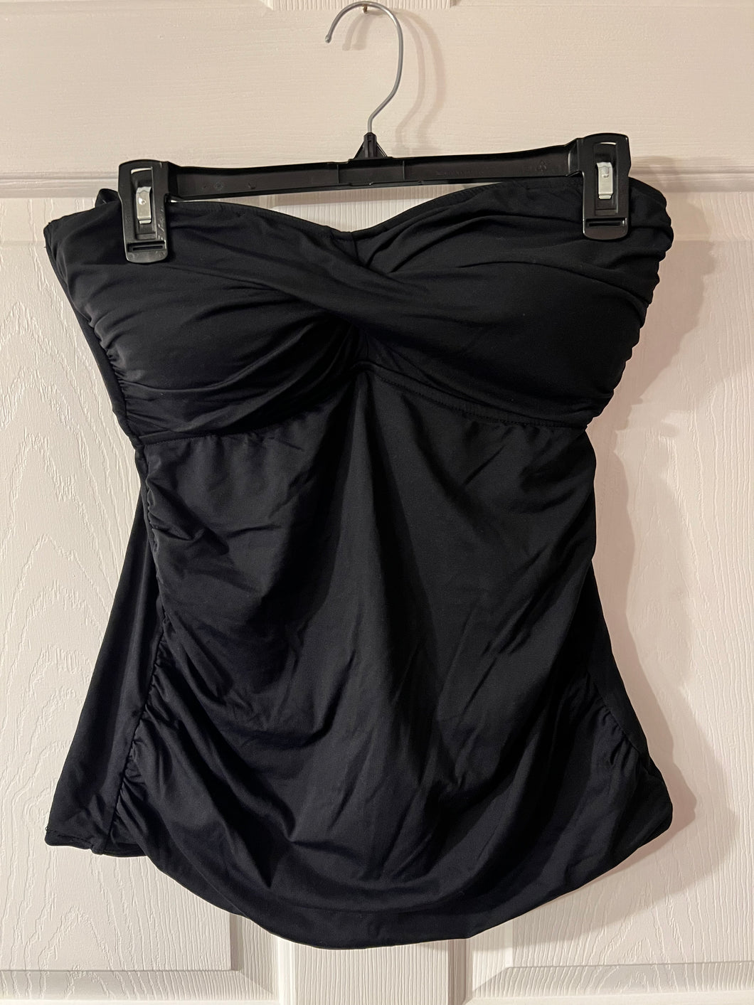 Black Strapless Tankini Top - size Women L (12)