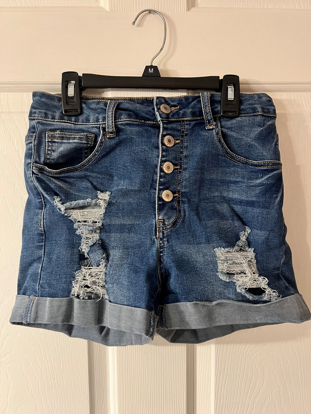Shein Jean Shorts w/ Buttons - size Junior Girls M (7-9)