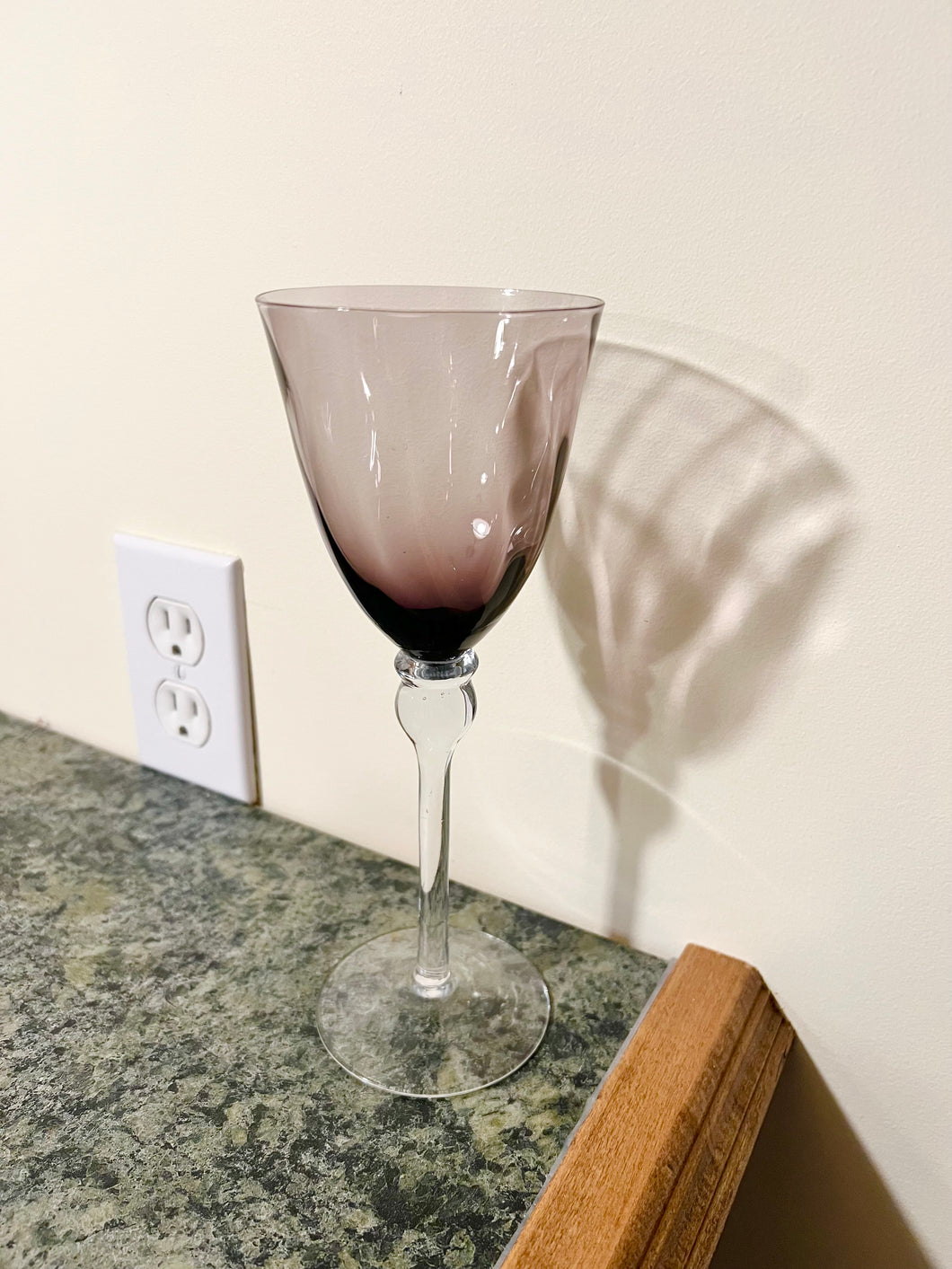 Purple smoky wine glass