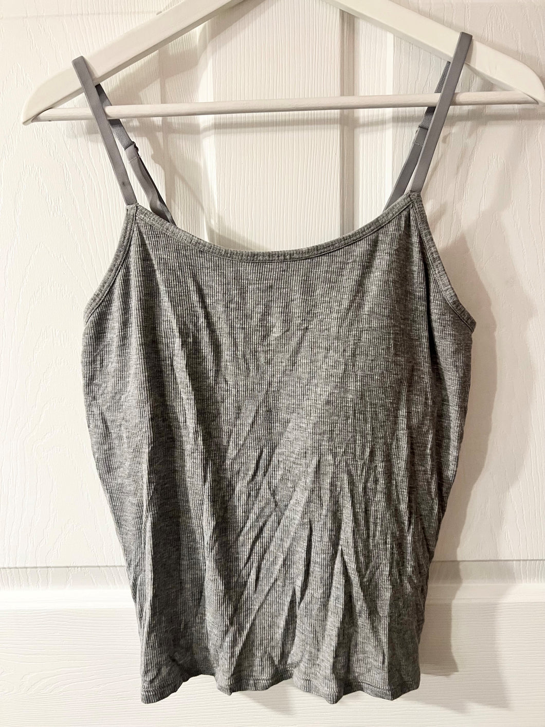 Grey Sleeping Tank w/ Built-In Bra - size Junior Girls L (11-13)