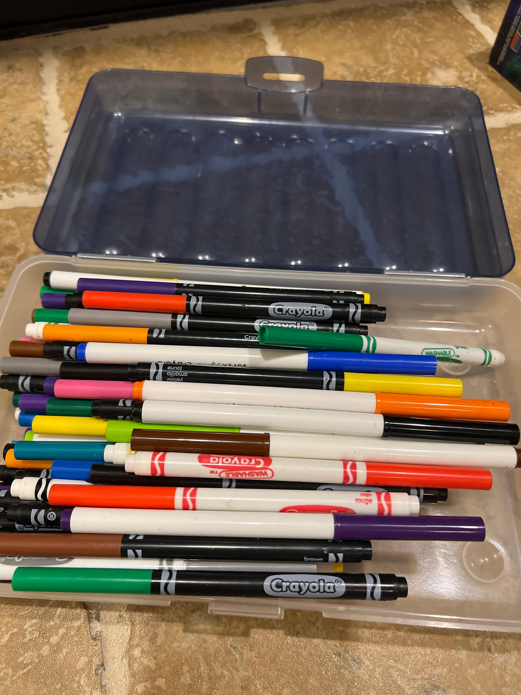 LARGE PENCIL BOX WITH MARKERS