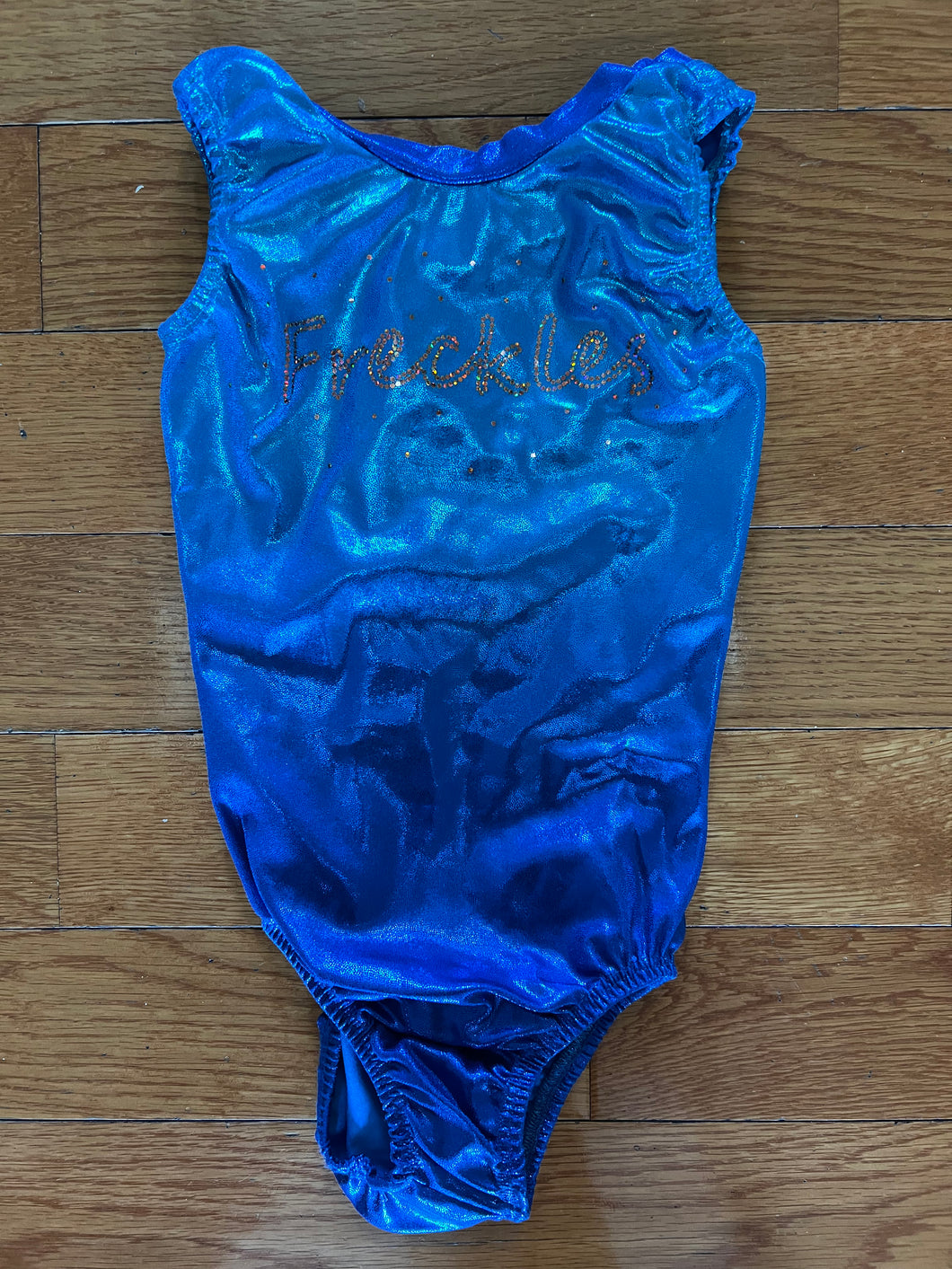 GYMNASTICS LEOTARD BIRGHT BLUE - FRECKLES - size Kids 8