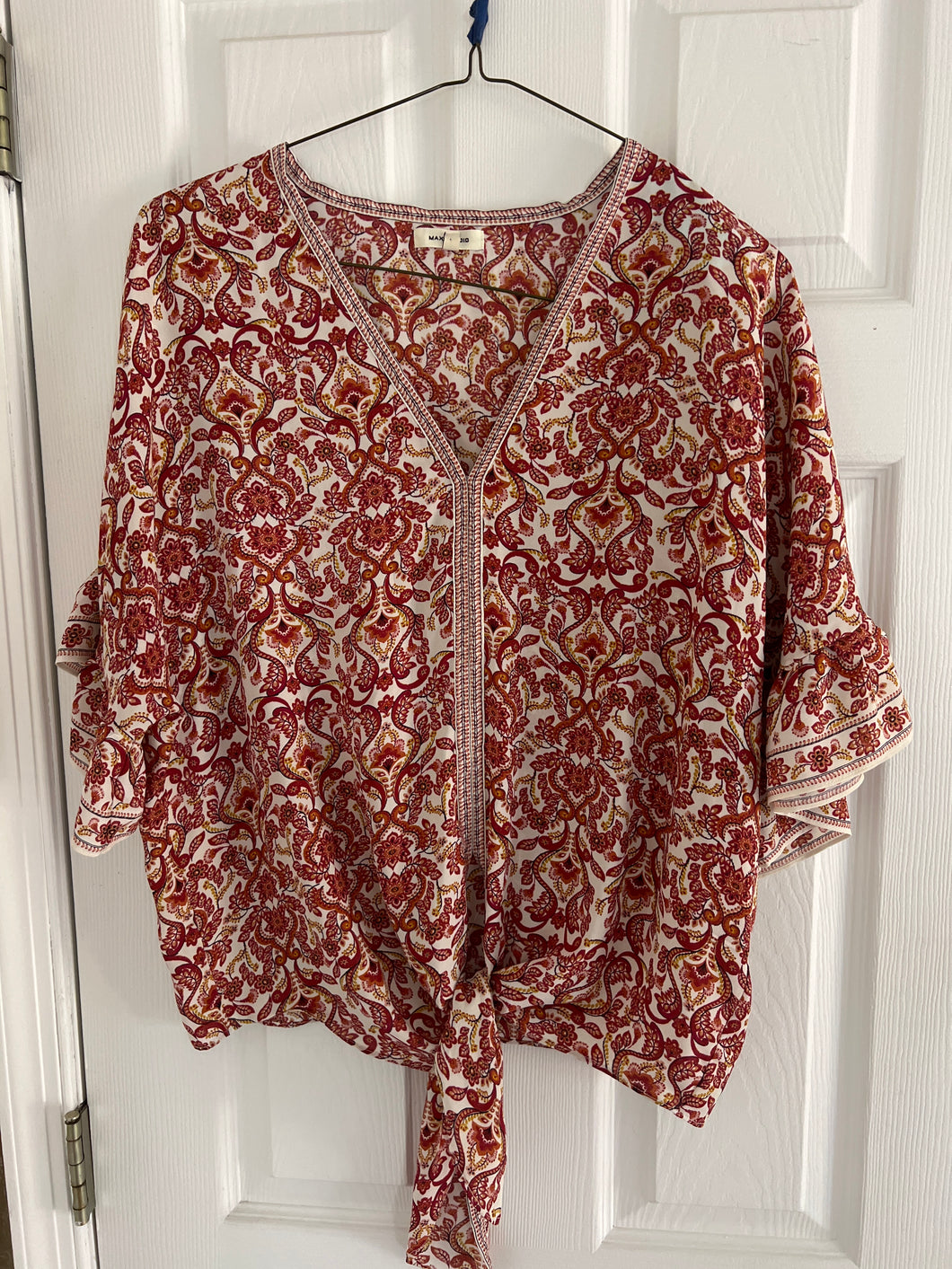 MAX STUDIO SHIRT RUST/WHITE/BLACK - size Women L (12)