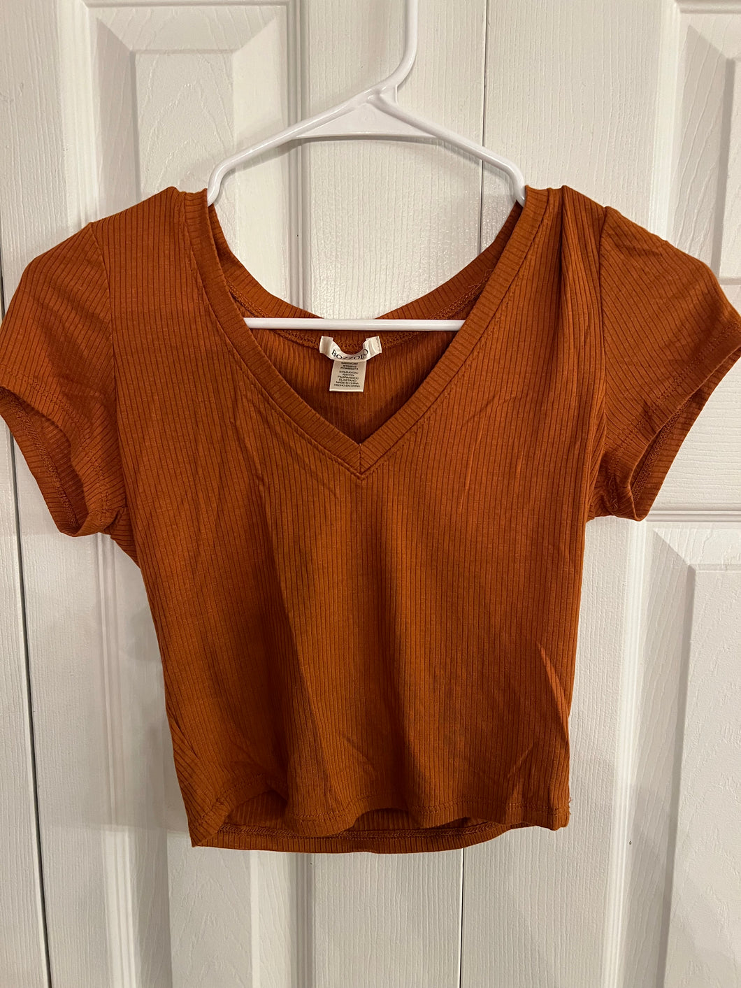 BOZZOLO SHORT SLV SHIRT - RUST BROWN - size Junior Girls M (7-9)