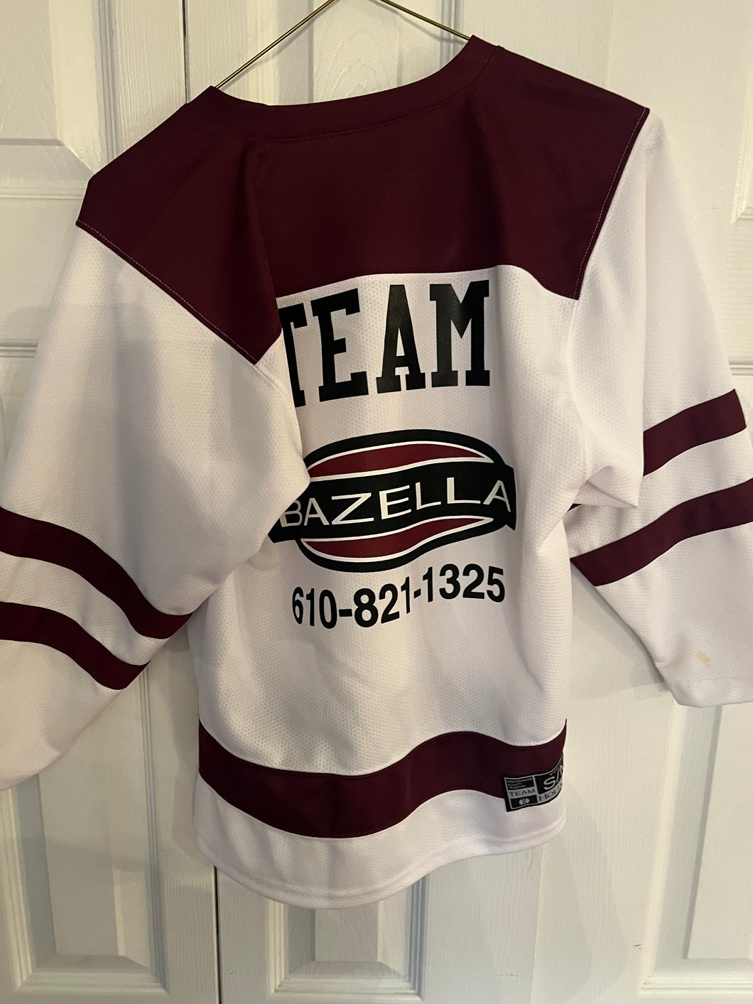 HOCKEY JERSEY BAZELLA - MAROON/WHITE - size Kids 12