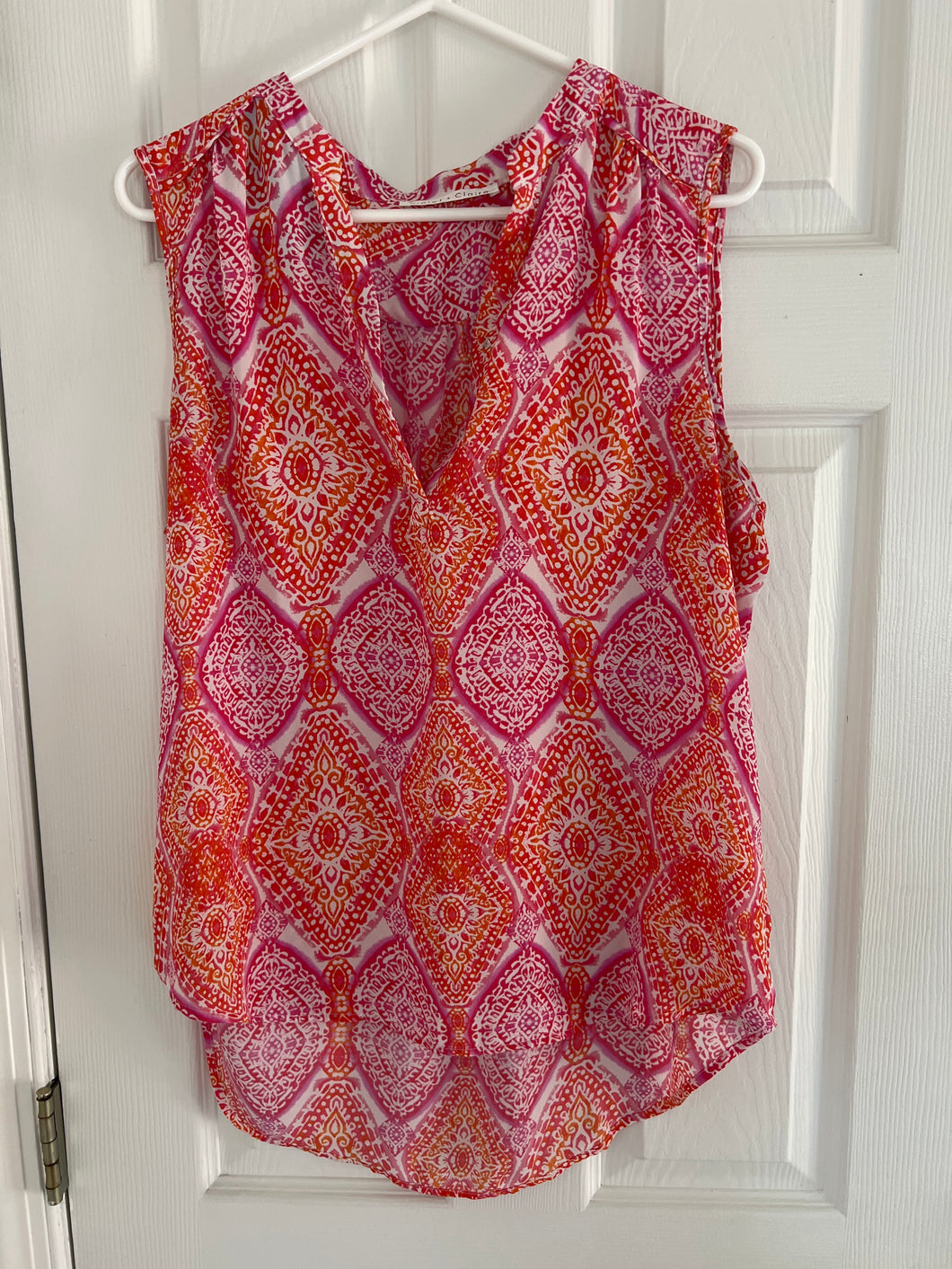 VIOLET CLAIRE SHIRT PINK/ORANGE/WHITE - size Women L (12)