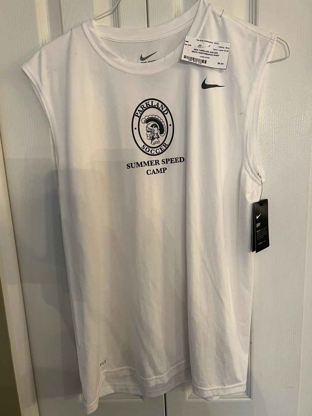NIKE PARKLAND SOCCER WHITE PERFORMANCE SHIRT - size Mens L