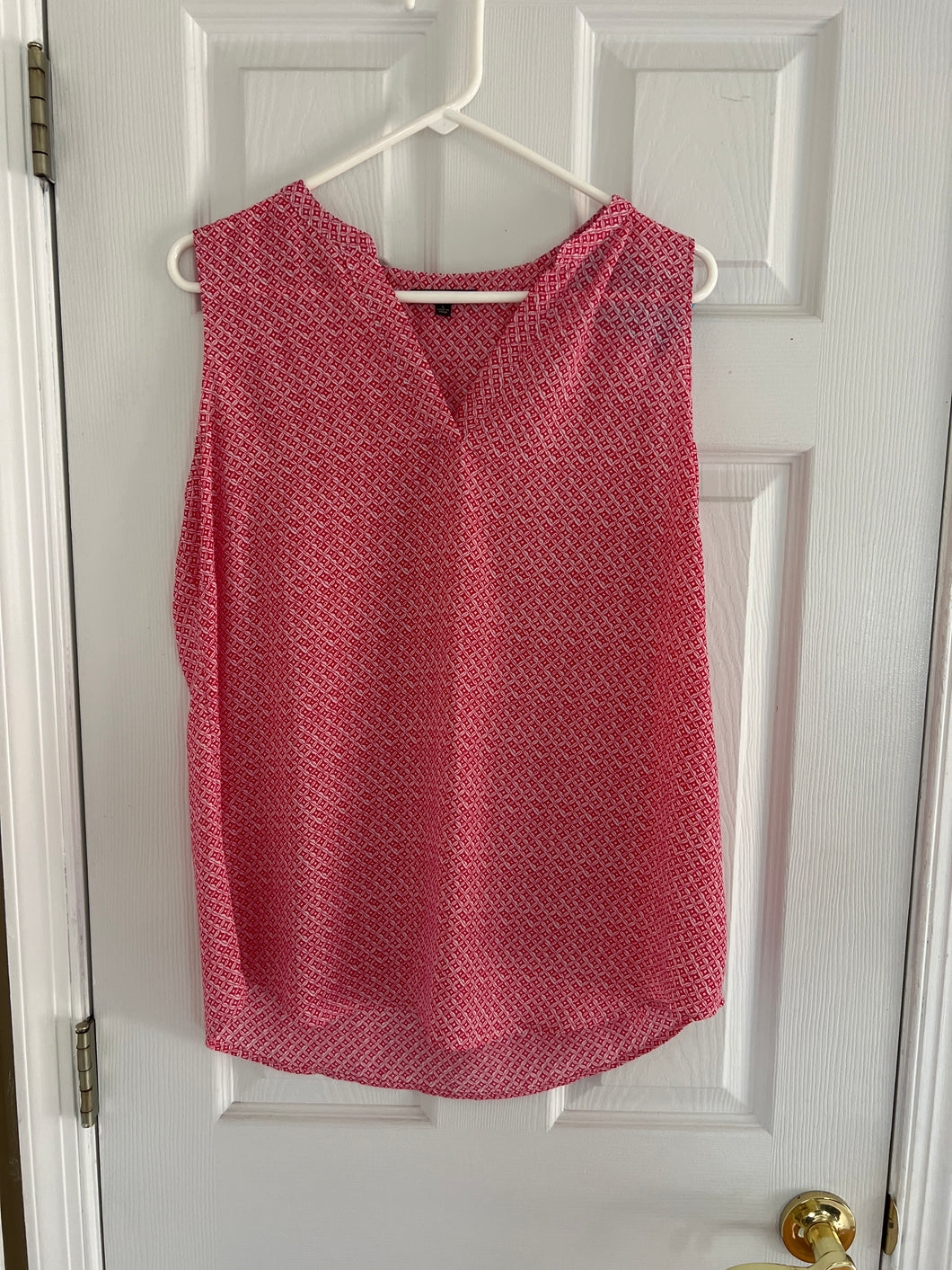 ADRIANNA PAPELL SHIRT DARK PINK/WHITE - size Women L (12)