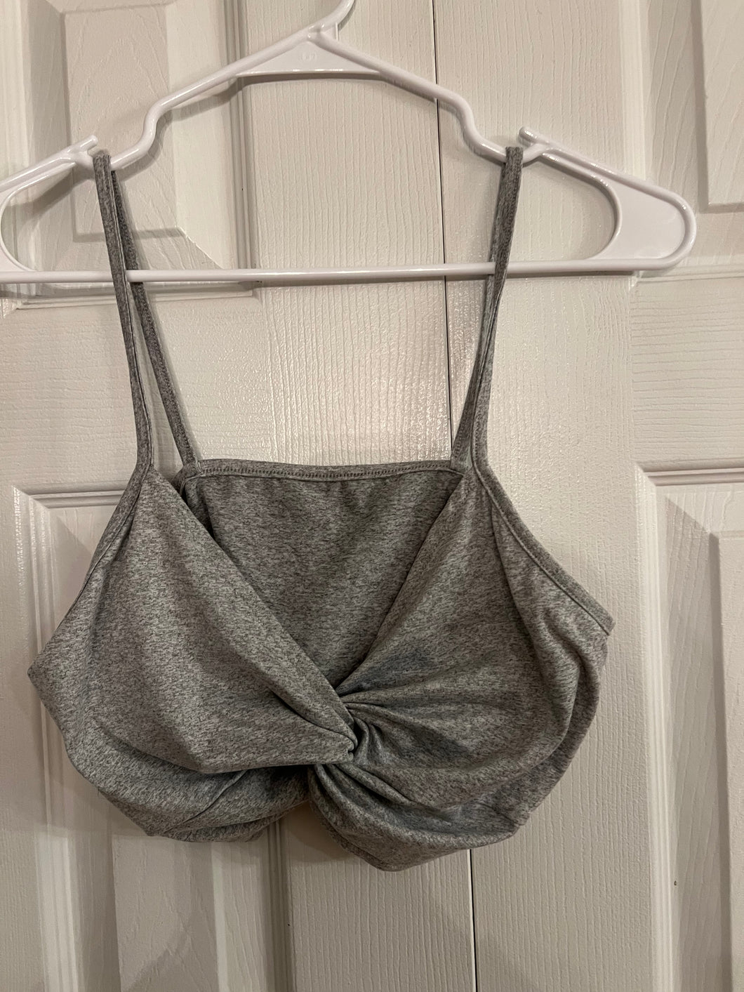 GRAY CROP TANK TOP - size Junior Girls M (7-9)