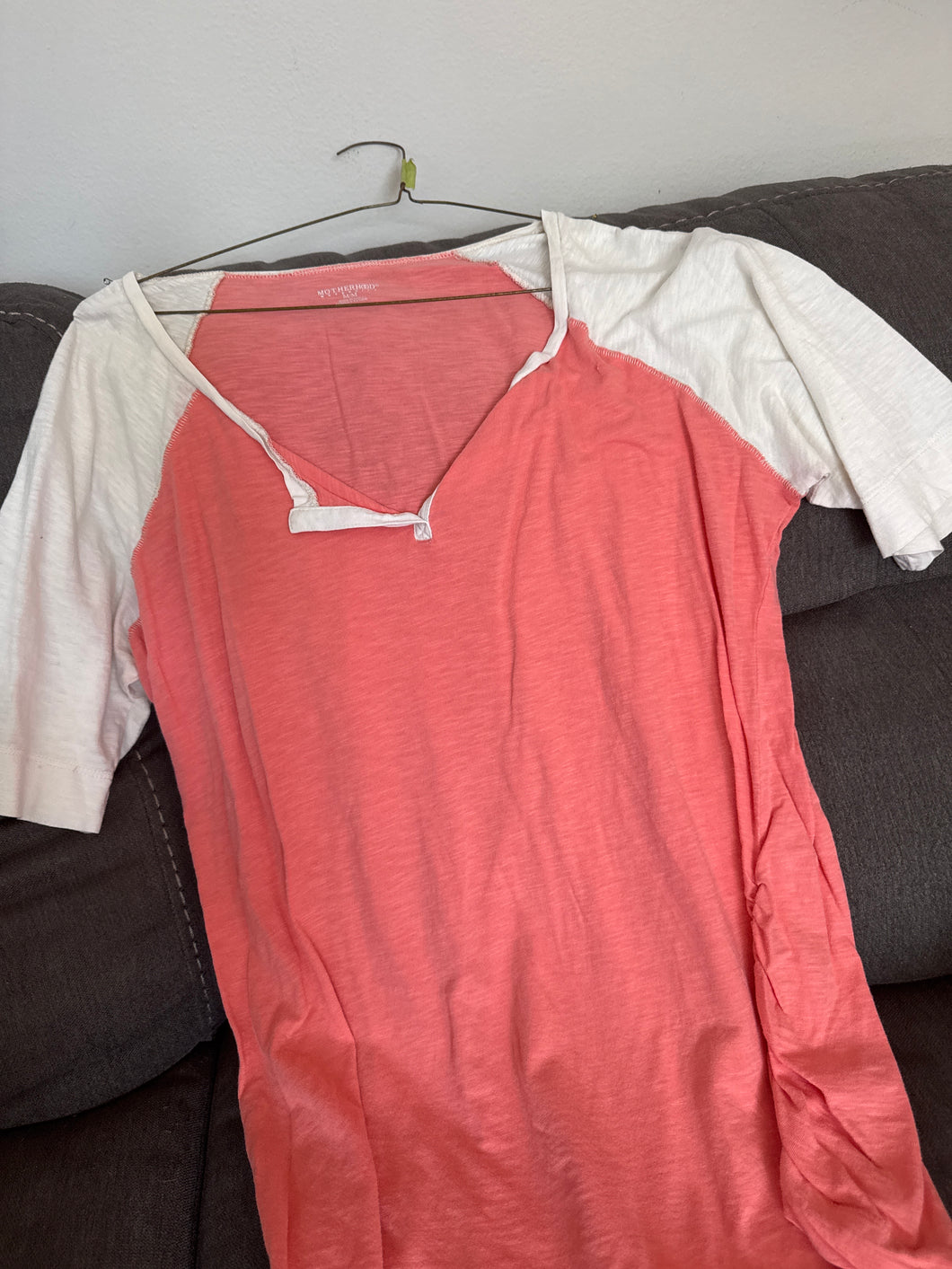 Pink white motherhood Tee - size Women M (8-10)