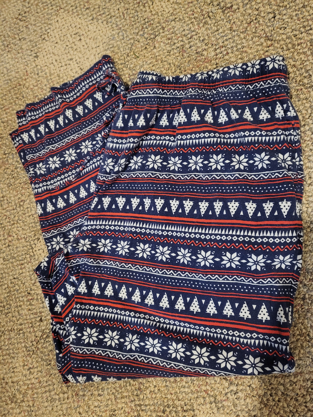Land's End Holiday Themed PJ Pants, blu/red - size Mens L