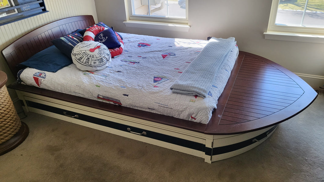 Pottery Barn Boat Bed w/Twin Trundle Drawer