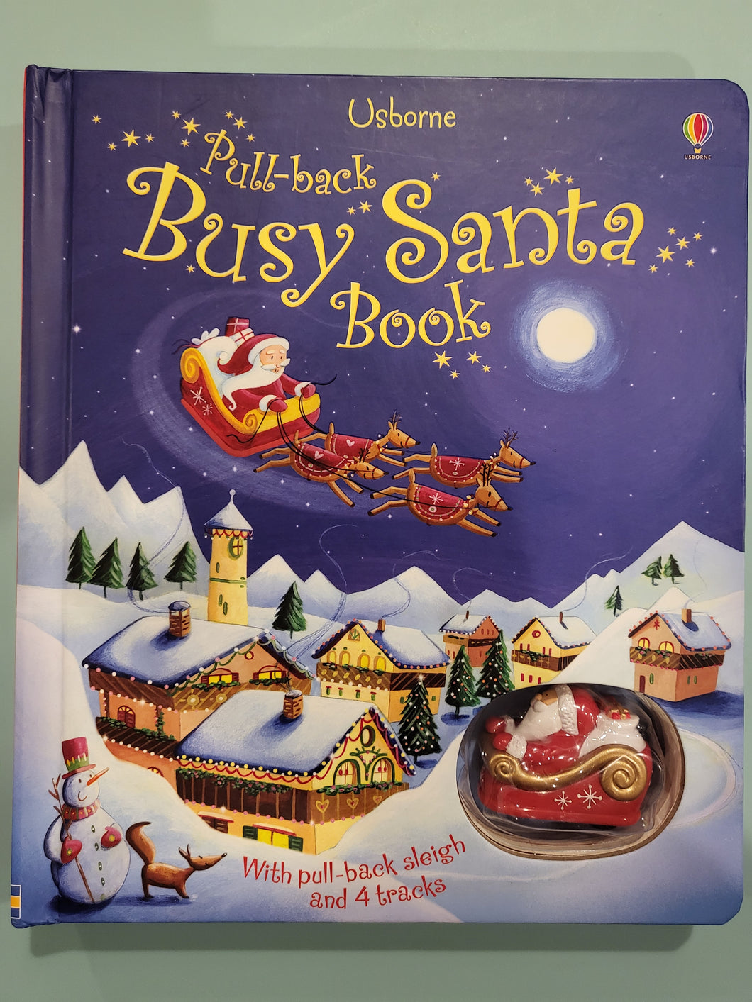 Usborne Busy Santa Board Book w/Moving Sleigh
