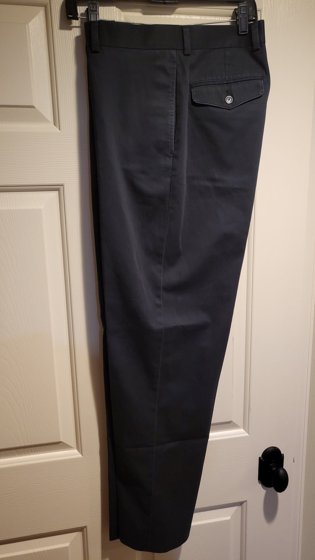 LLBean Blk Flat Front Dress Pants, waist=32 - size pants 32-34