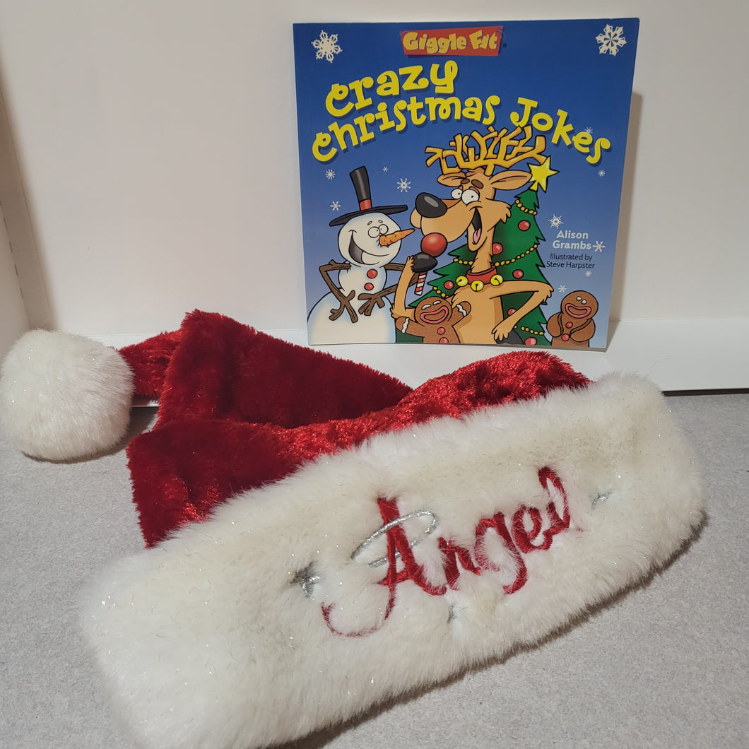 Crazy Christmas Jokes Bk By A.Grambs & SantaHat