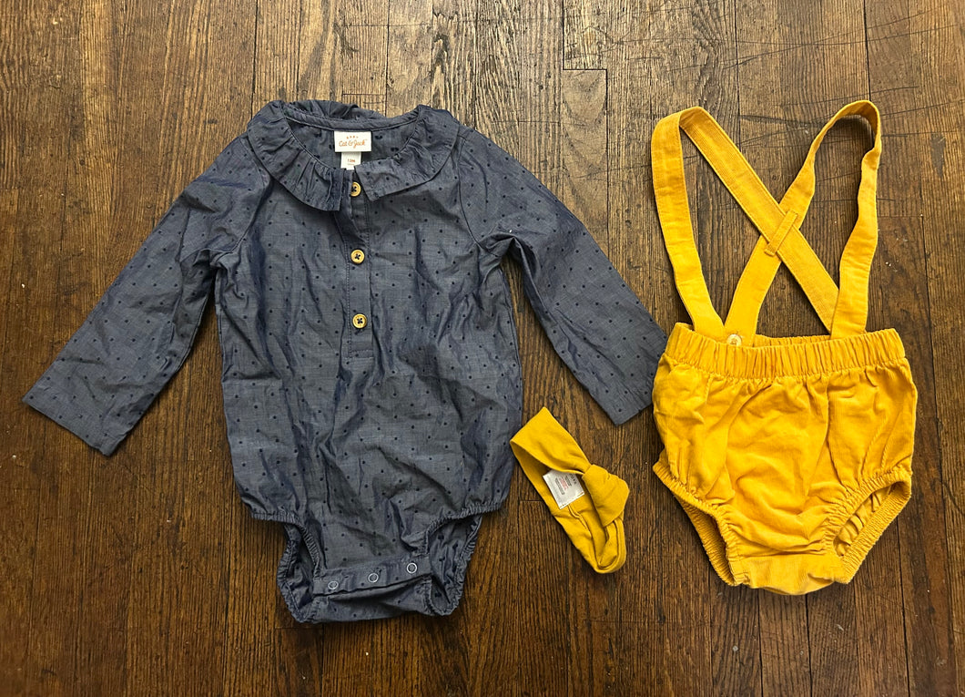 Cat and jack romper set Yellow and blue - size 12 Months
