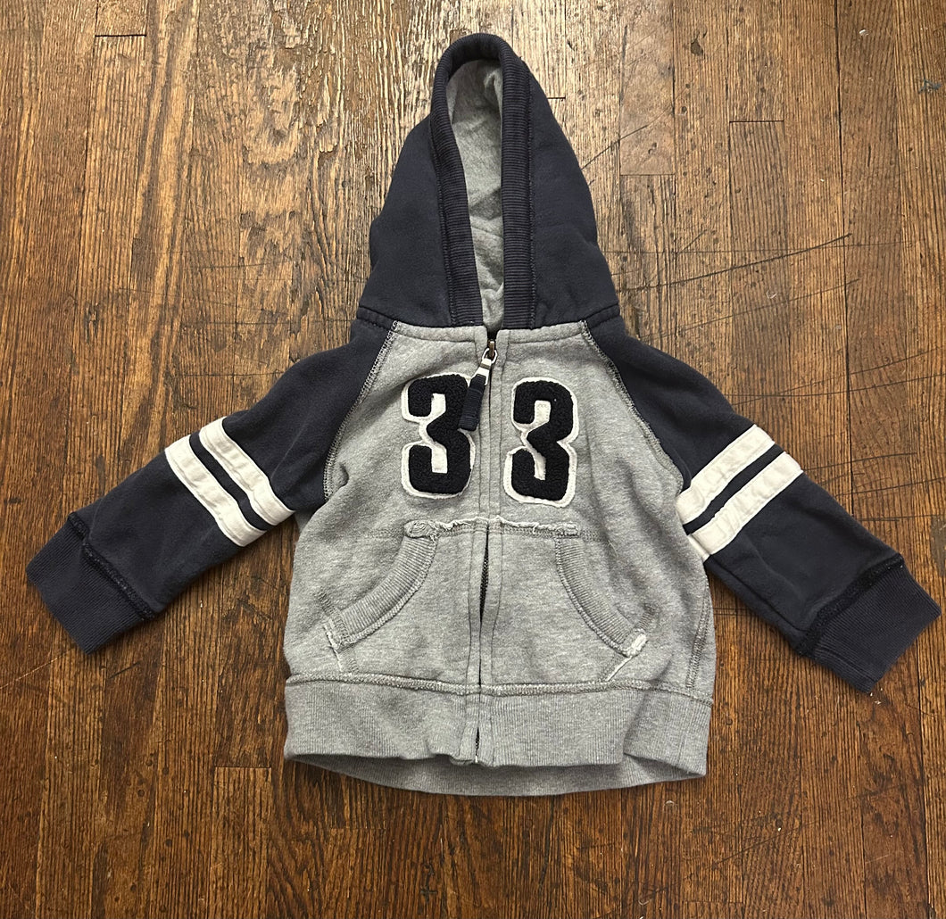 Place zip up hoodies Grey and navy 33 - size 18 Months