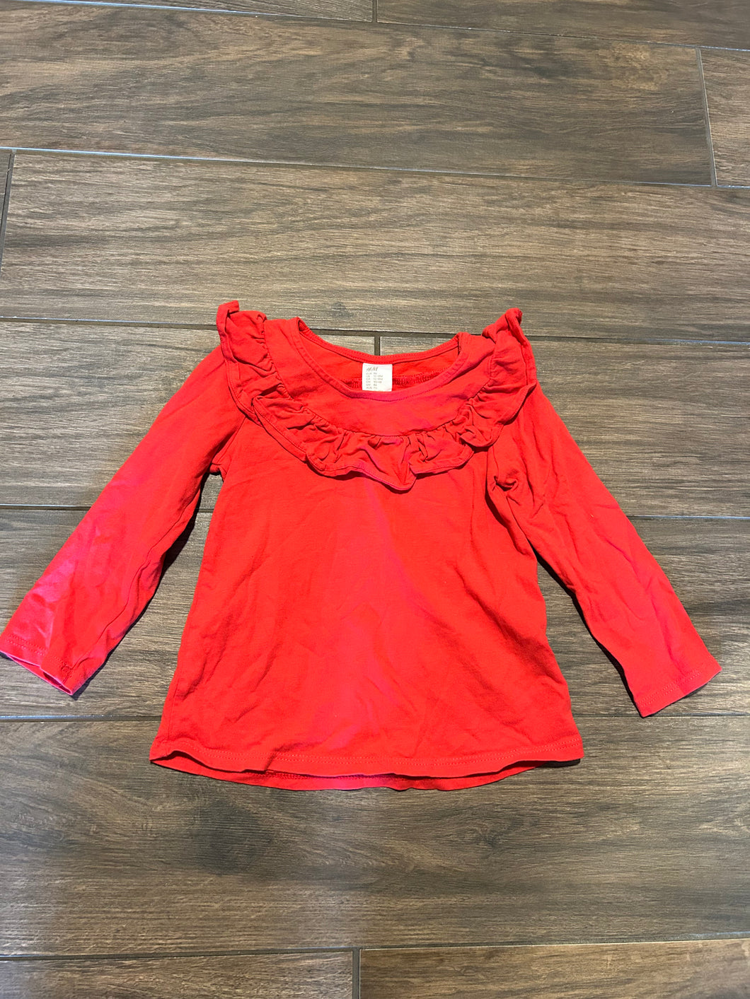 H&M red ruffle shirt - size 12-18 Months