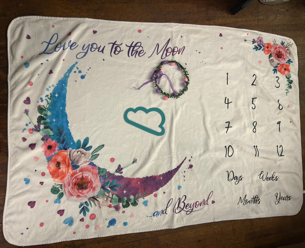 Milestone floral blanket